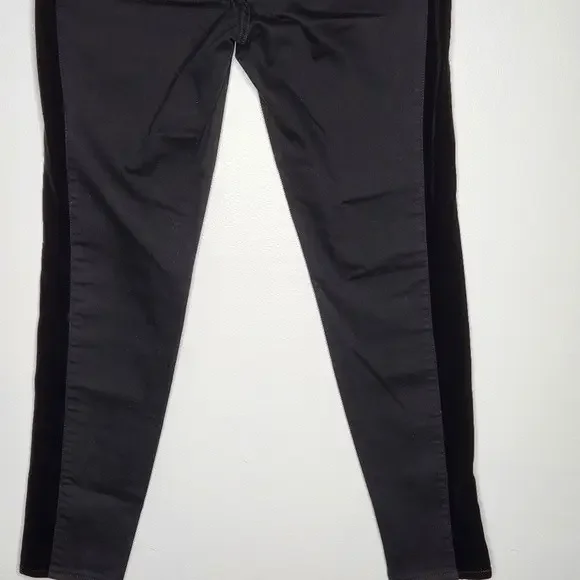 Madewell 9" High Rise Skinny Velvet Tuxedo Stripe Jeans - Picture 7 of 10